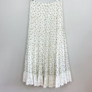 Denim & Supply Ralph Lauren Floral And Lace Cottage Core Maxi Skirt